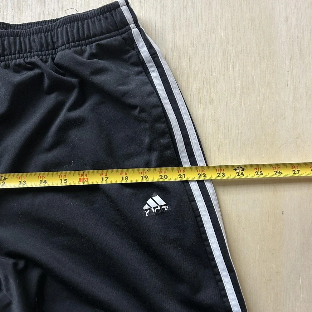 Adidas Track Pants Mens XL‎ Black Primegreen 3-Stripes Elastic Waist Pockets
